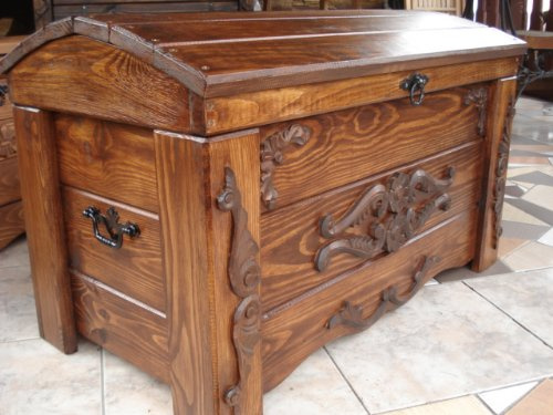 Baúl de madera estilo vintage que se puede usar como mesa de centro, otomana o almacenamiento para juguetes o cajas (ER1)