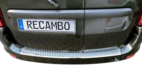 RECAMBO Ladekantenschutz Edelstahl kompatibel für Dacia Logan MCV I | BJ 2006-2013 - Hochglanz poliert, Chrom Look - Styling und Schutz für die Stoßstange