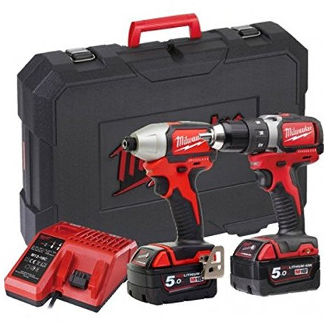 Milwaukee M18BLPP2A-502C 18V Compact Brushless Impact and Drill Driver Kit with 2 x 5.0Ah Batteries