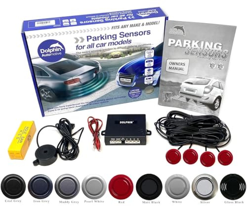 Dolphin Automotive DMS400 Micro Size Reverse Parking Sensors - 4 Rear Sensors With Audio Alerts - Auto Express Award Winning Brand In 9 Colours (Red)