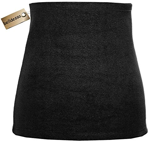 alles-meine.de GmbH Nierenwärmer- Uni schwarz - Bauchwärmer/aus warmen__ Fleece - Frottee___ Nierengurt Leibwärmer Männer Frau Kinder Sport Baby Gr. Größe Gr. S