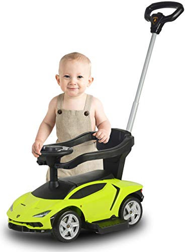 JAMARA 460565 - Rutscher Lamborghini Centenario 3in1 - Kippschutz, Rückenlehne mit seitlichen Schutzbügel, Fußauflage abnehmbar, Kofferraum, Schubstange Lenkfunktion/höhenverstellbar, Sound