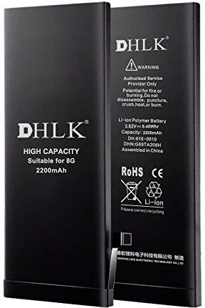 DHLK® Batteria alta capacità compatibile con iPhone 8 - Prestazioni ottimali Durata prolungata/Capacità 2220 mAh [2 Anni Garanzia]