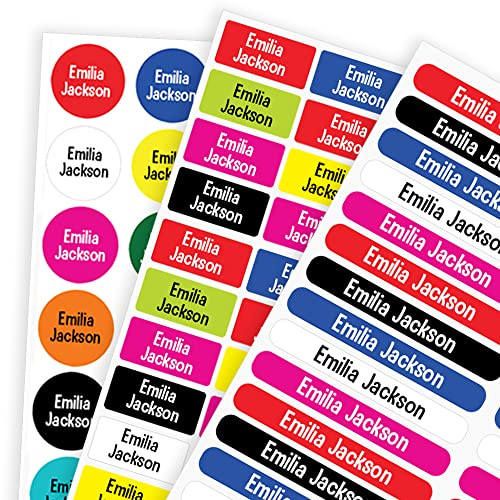 Pack of 55 Kids Labels Self Adhesive Waterproof Personalised Name Stickers for Water Bottles School Items Packwith®