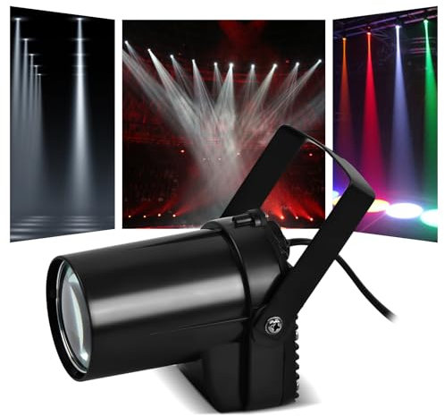 Jinlaili 5W LED Pin Spot Luce per Palla Specchio Discoteca,Bianco Faretto da Palcoscenico a Fascio,Faretti Palco Mirror Ball Spotlight,Led Discoteca Faro Occhio,per KTV,Bar,Club,Feste,Matrimoni