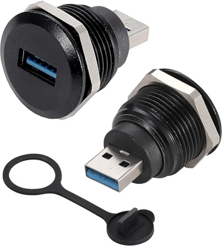 PENGLIN 2-PACK USB Male to Female Panel Mount Adapter, USB Socket to Plug Extension Bulkhead Adapter