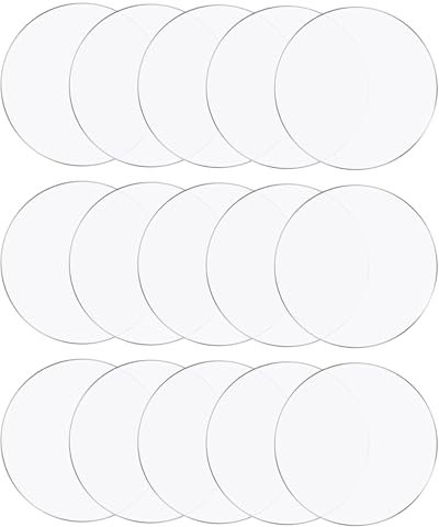 SMYJDMM Acrylscheibe Rund Mit Loch, 15 StüCk Rund Klare Acrylplatte, 10cm Acrylscheibe Transparent 2mm Klare Acrylplatten FüR Diy Handwerk Herstellung Von Dekorativen AnhäNgern