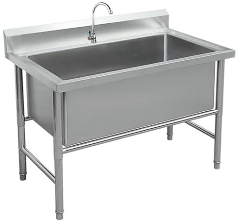 Fregadero independiente de acero inoxidable, fregadero de cocina comercial de 1 compartimento, 47 pulgadas
