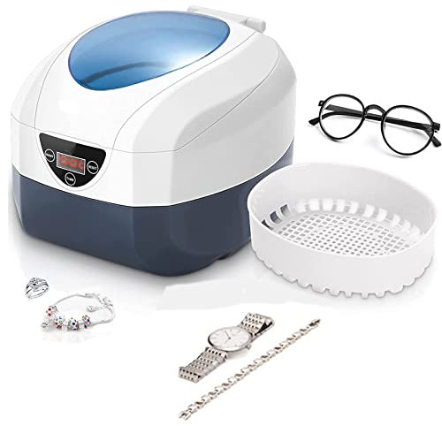 Limpiador ultrasónico doméstico, limpiador ultrasónico digital de 750 ml, poder de limpieza fuerte y duradero, limpiador ultrasónico industrial para joyas, relojes, collares, pendientes, anillos
