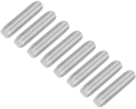 QUARKZMAN 8 Stück Gewindestangen, M10 x 40mm, 304 Edelstahl, Gewindestab mit metrischem Vollgewinde, M10-1,5 Gewindestift für Möbel- und Maschinenmontage