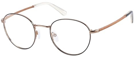 Botaniq Brille mit Sehstärke für Unisex optional mit Sonnenbrillentönung oder Blaulichtfilter, Rund, gefertigt aus Edelstahl, Modell: BIO-1009-204 (inklusive Brillenetui)