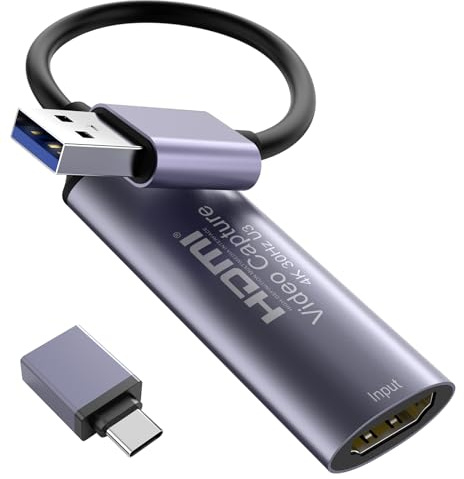 Dbilida Video Capture Card, Stream and Record in YUY2 1080P 60FPS USB 3.0 HDMI to USB A/USB C, HDMI Capture Card for Nintendo Switch, PS5, PS4/Pro, Xbox Series X/S, Xbox One X/S, in OBS and More