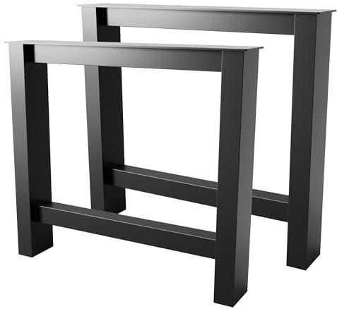 MetaloPro 2 Stück Tischbeine-Metall Extreme Schwarz 72cm I Tischkufen Esstisch-Beine Schwerlast Tisch-Gestell Tisch-Untergestell Möbelfüße Tischfüße, Couchtisch Esstisch Wohnzimmertisch Schreibtisch