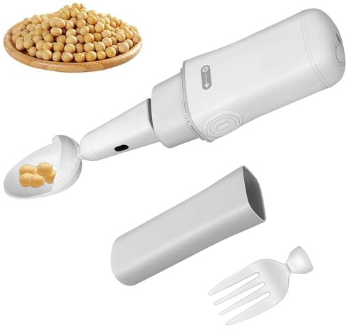 DDZJTPP Ensemble D'ustensiles Adaptatifs,Cuillères Anti-Tremblement,Ustensiles De Cuillère Anti-Tremblement Intelligents,pour Tremblements des Mains avec Assistance Aux Tremblements en Temps Réel