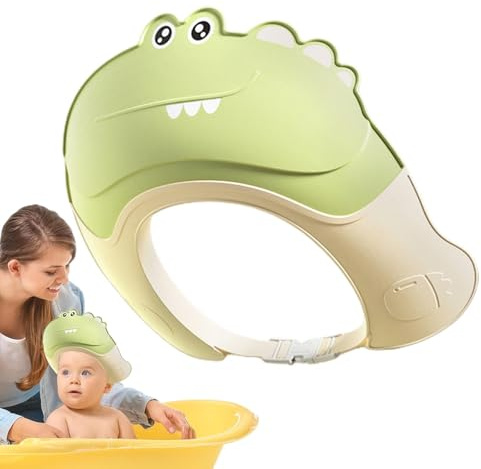 Babyhårtvättvisir,babyduschmössa - Schampo badhatt | Säkert schamposkydd, tecknad sköld, mjuk badmössa med ögon- och öronskydd, gör badet roligare