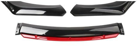 Voiture ABS Becquets Avant Pare-Chocs Lèvre, pour Peugeot 208 2012-2018 Spoiler Lıp Séparation Lame Anti-Collision Durable Protection Accessoires,F/Red-Bright Black