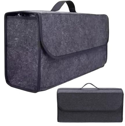 Organisateur de coffre, organisateur de coffre pour voiture, Grand organisateur de coffre de voiture SUV, Coffre pliable d'organisateur de voiture, boîte de rangement de voiture en feutre avec poignée