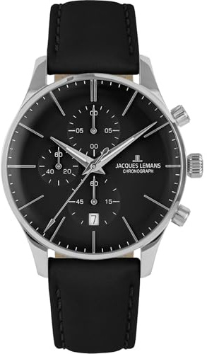 JACQUES LEMANS - Chronographen London - Quartz Uhrwerk - Gehäusedicke: 12.6 mm - Edelstahl - 5 ATM