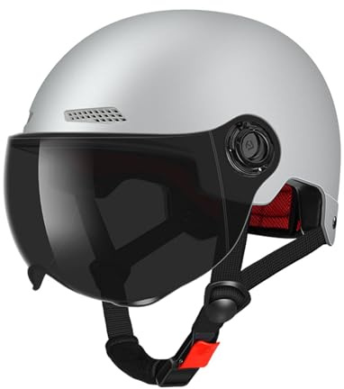 Fahrradhelme Mit Visier – Verstellbare E-Bike-Helme, Blendfreie, Abnehmbare Schutzbrille | Stoßfeste Fahrradhelme Mit Härtegrad 2h, Kopfschutz Für Erwachsene Männer Und Frauen, (7,87 X 7,09 X 10,24 Zo