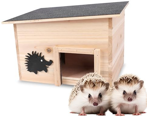 Tool&Tree - Igelhaus aus robustem Holz mit Labyrintheingang und Boden – 32cm x 26cm x 20,5cm – Wetterfester und sicherer Unterschlupf für Igel, guter Schutz vor Fressfeinden, ideales Schutzhaus