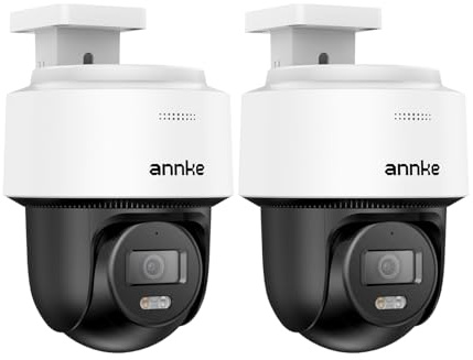 ANNKE 3K PT PoE Kamera, 2pcs IP Überwachungskamera Aussen, Zwei-Wege-Audio, Auto-Tracking Lite, KI Human Erkennung, Smartes Dual Licht, 512GB SD-Kartensteckplatz, IP66 Wasserdicht, CPT500(Not PTZ)