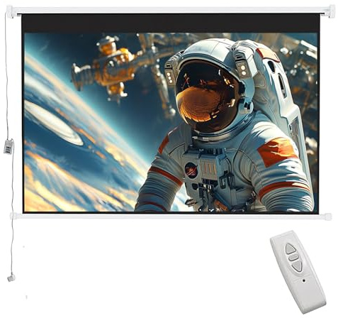 INMOZATA Beamer Leinwand Elektrisch 72 Zoll/ 185x128cm, 16:9 Motorleinwand