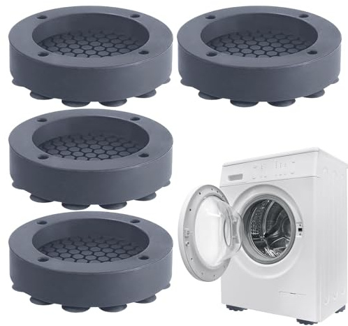 Vriusi Anti Walking Washer Dryer Pedestals, Shock Absorbing Washer Pads, Anti Vibration Pads, Mat Protector, Suction Shock Absorbing Mat, Silicone Vibration Pads, Dryer Pedestal Mat, Washing Machine