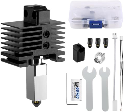 CCTREE Hardened Steel Nozzle Assembly Hotend Kit für Bambu Lab X1/X1C | Heizblock Ersatz,Hochtemperatur Extruder Hotend,Thermistor,Keramikheizung,mit 0,2/0,4/0,6/0,8 mm Düse aus gehärtetem Stahl