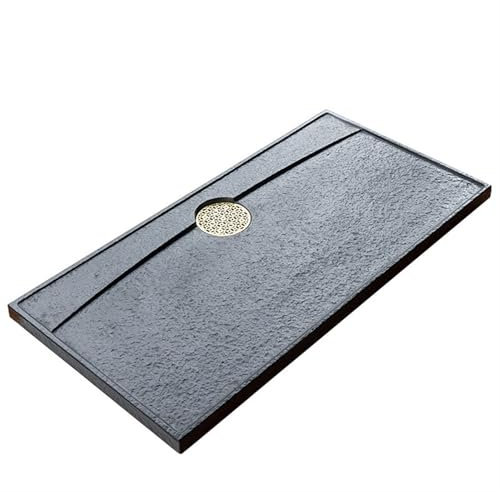 SdaryWare Plateau à thé en ébonite Naturelle, Plateau à thé en Pierre entière, Simple, pour la Maison, Table à thé Chinoise, Service à thé de mer, Plateaux à thé (Une Couleur - 60x40x3cm)
