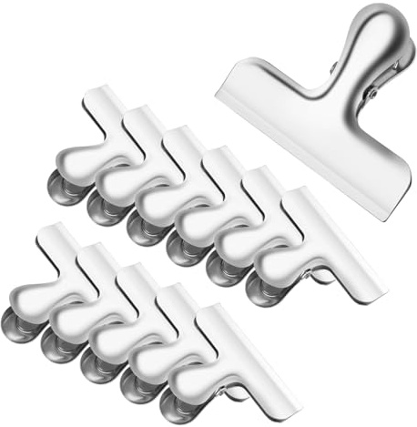 12 Pièces Pince Sachet Alimentaire, Fermeture Sachet Alimentaire 7,6 cm, Pince Sachet Acier Inoxydable Clips, pour Emballage Cuisine Bonbons Snack