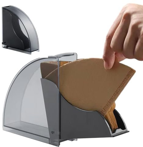 Pcingsia Organiseur de filtre à café | Boîte en papier filtre anti-poussière avec couvercle, porte-papier à thé en acrylique, récipient filtrant pour boissons, thé, café