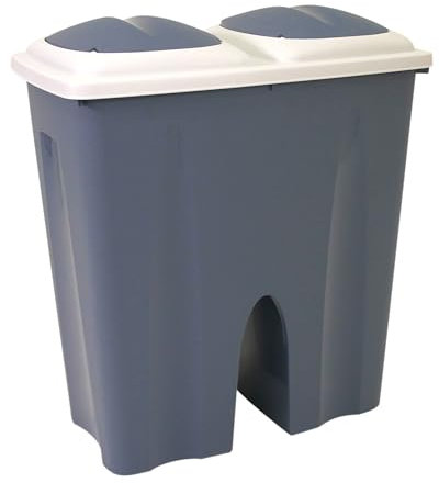 Libbi Lou Kitchen Recycling Bin, 50L Total, Dual 25L Compartments, Flip Lids, 3 Colours