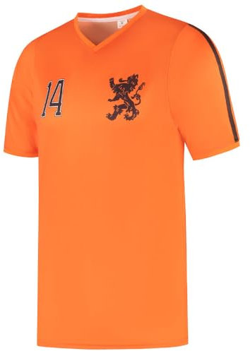 Nederländska landslaget fotbollströja - Nummer 14 - VM 1974 - Barn och vuxna - Pojkar - Fotbollsutrustning - Fotbollspresenter - Sport-T-shirt - Sportkläder - Storlek L