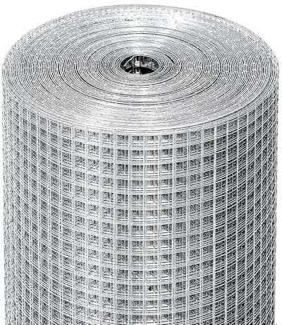 Hardware Cloth 1/2in 48inx100ft Hot Dip Galvanized 19 Gauge Chicken Wire Fencing Roll Poultry Animal Netting Cage Screen Chicken Coop Accessories Garden Plant Supports
