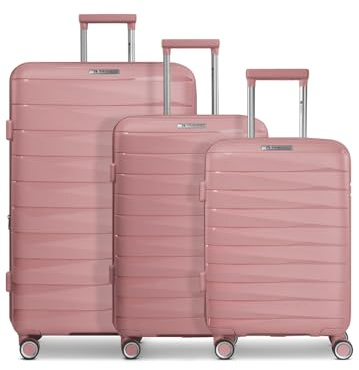 Franky Koffer-Set 3-teilig für Damen und Herren | Reise-Trolleys 49 x 28 x 74 cm aus hochwertigem, leichtem Polypropylen Material | Erweiterbar & TSA-Schloss| London Serie