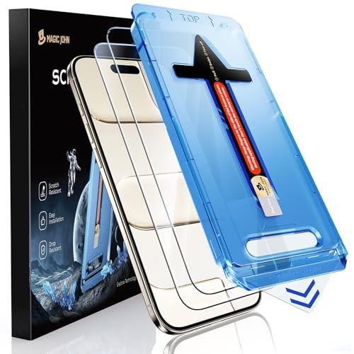 MAGIC JOHN 2 Stück für iPhone Air Schutzglas(6,5 Zoll), Auto-Dust-Eliminierung, 9H Härte Folie, Ultra-Klar Displayschutzfolie, Bläschenfrei, Einfache Installation