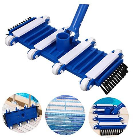 FUTUREORYY Cabezal De Aspiradora De Piscina Manual Cepillo y Ruedas, Accesorio De Limpieza para Fondo De Piscinas y Estanques