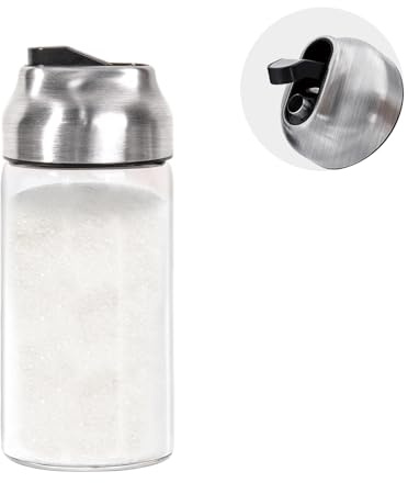Aelga 350 ml Glas Zuckerspender mit Ausgießer, Zuckerdose Beschwerter Ausgießer, für Kaffee, Tee und Backen
