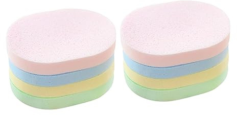 SOLUSTRE 8Pcs Facial Cleaning Sponges Makeup Removal Pads for All Skin Types Soft Exfoliating Face Wash Puff Random Colors and Makeup Removal Random Color