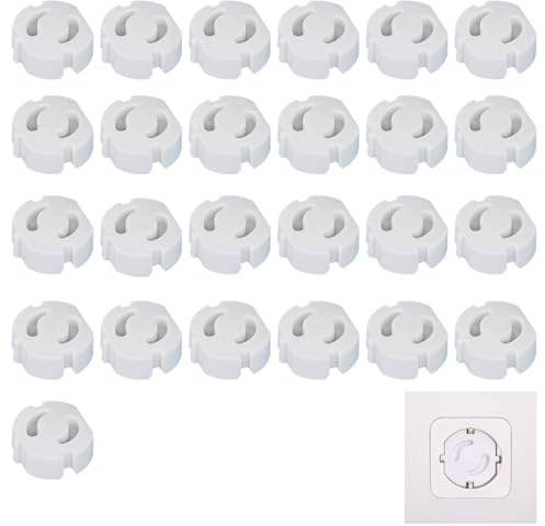 25× protectores de enchufes para bebés, tapas de seguridad enchufes sin necesidad de pegar, protección contra descargas eléctricas, ideal para el hogar infantil