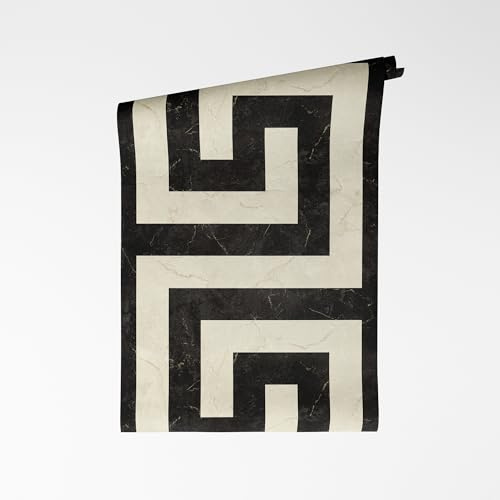 A.S. Création papier peint intissé avec design géométrique en noir, blanc, gris, métallisé – papier peint à motif luxueux 10,05 m x 0,70 m – 791741