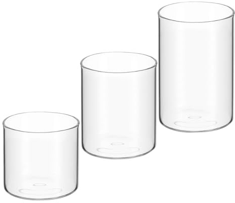 Lurrose Porte-Bougies Coupe Élégante et Moderne Lot de 3 en Verre Transparent pour Bougies Chauffe-Plat pour Banquet et Décoration Intérieure