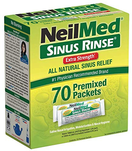 NeilMed's Sinus Rinse Extra Strength Pre-Mixed Hypertonic Packets, 70 Count (Pack of 1)