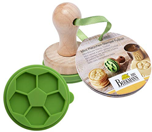 RBV Birkmann 340305, Mini Plätzchen-Stempel, Fußball, Ø 5 cm, grün