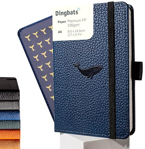Dingbats* Tierwelt Kleines Notizbuch A6 Liniert, Hardcover PU Leder | Veganes Lederjournal zum Schreiben, für Arbeit & Reisen, Elastischer Verschluss, 9,5 x 14,5 cm, 192 Seiten, 100 g/m² Papier