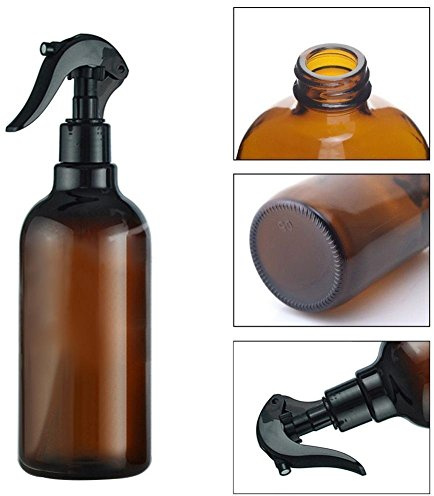 Danigrefinb Nachfüllbarer Sprühflaschen-Spender, Behälter, 500 ml, Kunststoff-Sprühflasche, Sprühflasche für ätherisches Öl, Parfüm, Schwarz , 500 ml