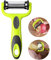 Aiqeer 3 in 1 Pelapatate Girevole Multifunzionale, Pelaverdure, Peeler Frutta, Bucciatrice con Lama Girevole in Acciaio Inox e Manico Antiscivolo, per Frutta e Verdura (Verde)