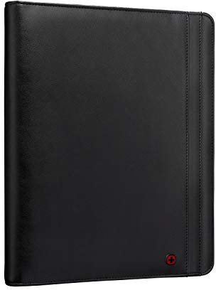 WENGER Venture Schreibmappe mit Tragegriff, Padfolio mit Business-Organizer, 10 Zoll Tabletfach, Polyester/Vinyl, A4-Notizbuch, Damen Herren, Schwarz, 611710