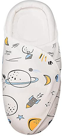 Knirose Pucksack Baby 0-3 Monate Baby Pucktuch Decke für Neugeborene mit Kopfschutz und Kopfstützung, Swaddle Puckdecke von 0-3 Monate (Weiß)