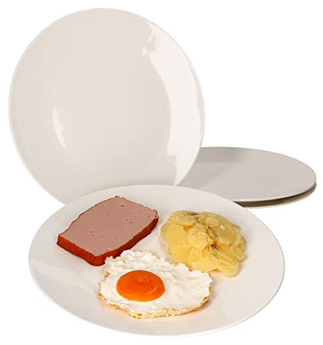 Ritzenhoff & Breker Ontario 4er Set Speiseteller I Ø 26,5 cm I 4 Personen I Essteller, große Platte, Beilagenteller I Porzellan-Geschirr I schlicht weißes Design